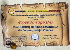 FOTO Denissa Lăbunț a obținut un nou premiu: Trofeul ”Bogdania” 2026 1 trofeu denissa