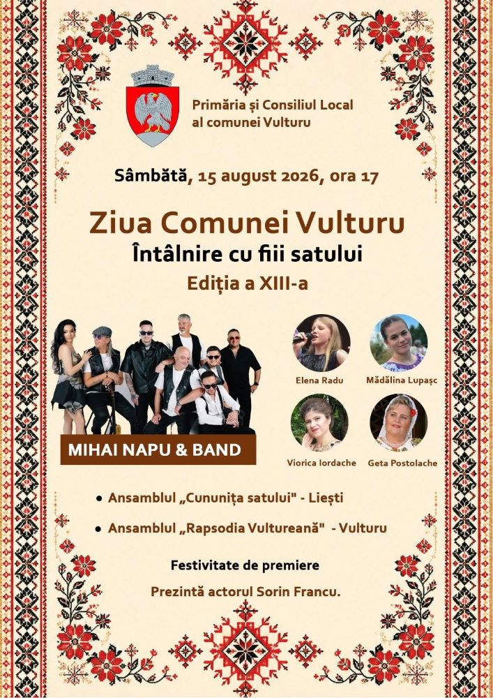 Sâmbătă, sărbătoare și la Vulturu 4 afis vulturu