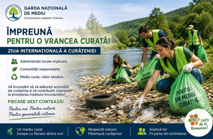 Garda de Mediu Vrancea: apel pentru participarea la Ziua Internațională a Curățeniei