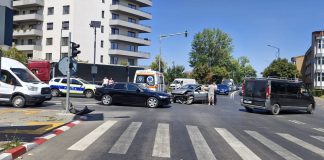Două femei, accidentate în urma unei coliziuni pe strada Cuza Vodă din Focșani