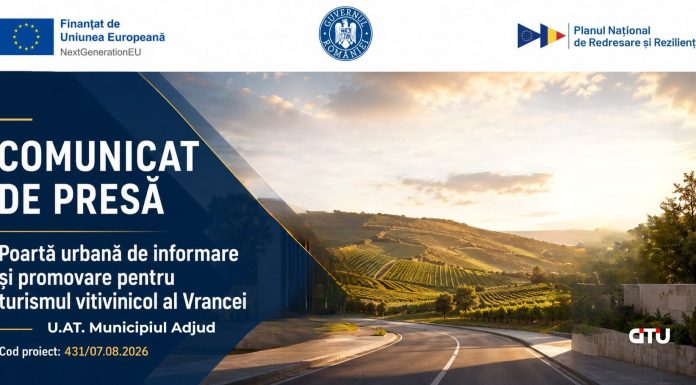 Comunicat de presă – ”PNRR: Fonduri pentru România modernă și reformată!” – U.A.T. Municipiul Adjud