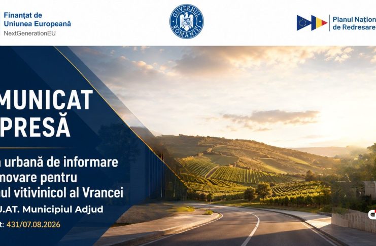 Comunicat de presă – ”PNRR: Fonduri pentru România modernă și reformată!” – U.A.T. Municipiul Adjud