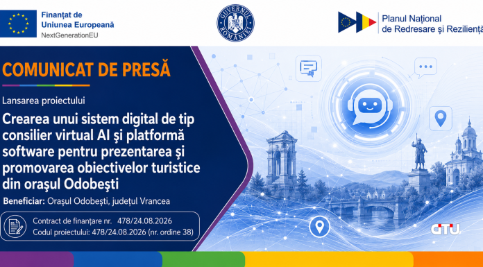 Comunicat de presă – ”PNRR: Fonduri pentru România modernă și reformată!” – Orașul Odobești