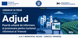 Comunicat de presă finalizare proiect – ”PNRR: Fonduri pentru România modernă și reformată!” – U.A.T. Municipiul Adjud
