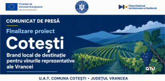 Comunicat de presă finalizare proiect – ”PNRR: Fonduri pentru România modernă și reformată!” – U.A.T. Comuna Cotești