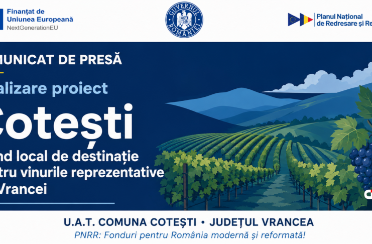 Comunicat de presă finalizare proiect – ”PNRR: Fonduri pentru România modernă și reformată!” – U.A.T. Comuna Cotești