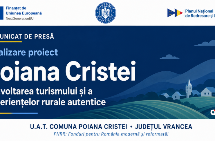 Comunicat de presă finalizare proiect – ”PNRR: Fonduri pentru România modernă și reformată!” – U.A.T. Comuna Poiana Cristei