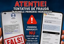Avertizare: Tentative de fraudă în numele Primăriei Orașului Mărășești fals marasesti