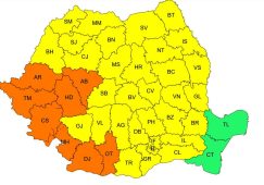Vrancea, sub Cod galben de caniculă începând de mâine 4 harta anm