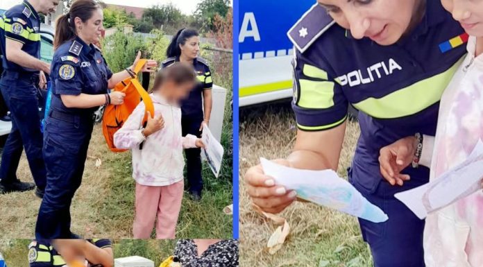 Polițiștii vrânceni, către elevi: Siguranța începe cu fiecare dintre noi. Ne pregătim de școală, dar păstrăm în suflet copilăria!