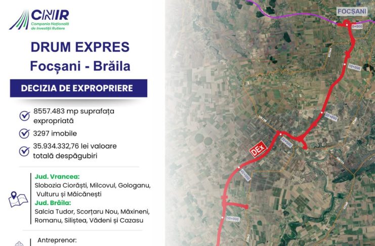 CNIR a emis decizia de expropriere pentru Drumul Expres Focșani-Brăila