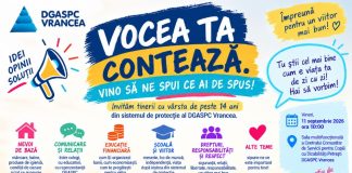 DGASPC Vrancea îi invită pe tineri la dialog: „Vocea ta contează. Vrem să te ascultăm!”