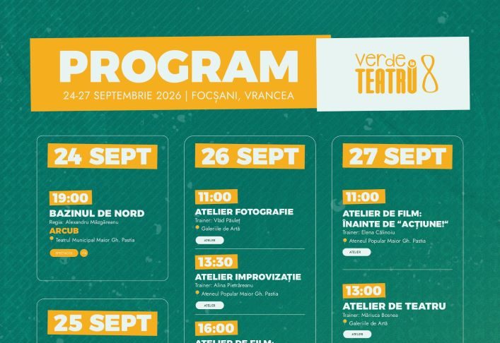 Verde la Teatru anunță programul ediției a VIII-a: Șerban Pavlu, Corina Moise și o nouă generație de artiști, pe scena Verde la Teatru