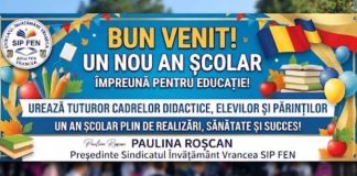 Președintele SIP FEN Vrancea, Paulina Roșcan: ”Un an școlar plin de realizări, sănătate și succes!”