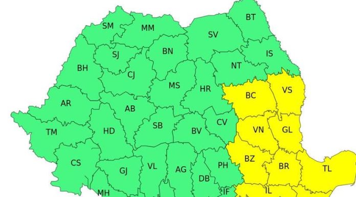 Vânt puternic până miercuri seara în Vrancea