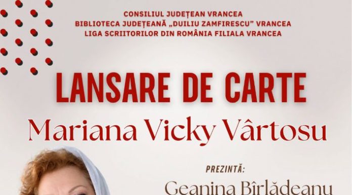 Scriitoarea Mariana Vicky Vârtosu, o nouă lansare de carte