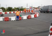 FOTO Sens giratoriu provizoriu la intersecția DJ 205S – DN 2M – DN 2D sens giratoriu 3