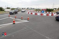 FOTO Sens giratoriu provizoriu la intersecția DJ 205S – DN 2M – DN 2D 3 sens giratoriu 4