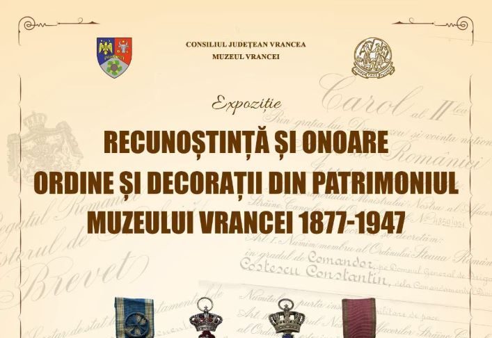 Expoziție de ordine și decorații, la Muzeul Vrancei