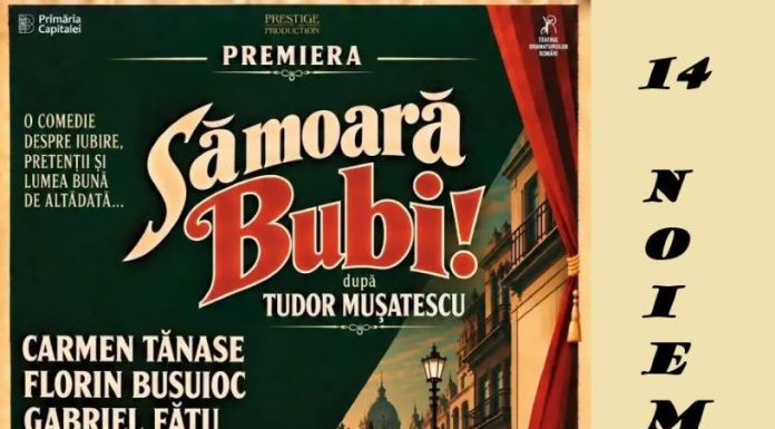 Comedie după Tudor Mușatescu, în noiembrie, la Teatrul Municipal Focșani