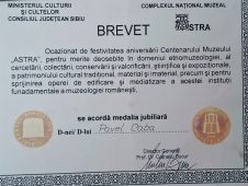FOTO Păstrătorii de zestre ai Vrancei, recunoscuți la cel mai înalt nivel: Expoziție omagială dedicată meșterului Pavel Caba, la Muzeul Național al Satului „Dimitrie Gusti” din București 3 brevet pavel caba