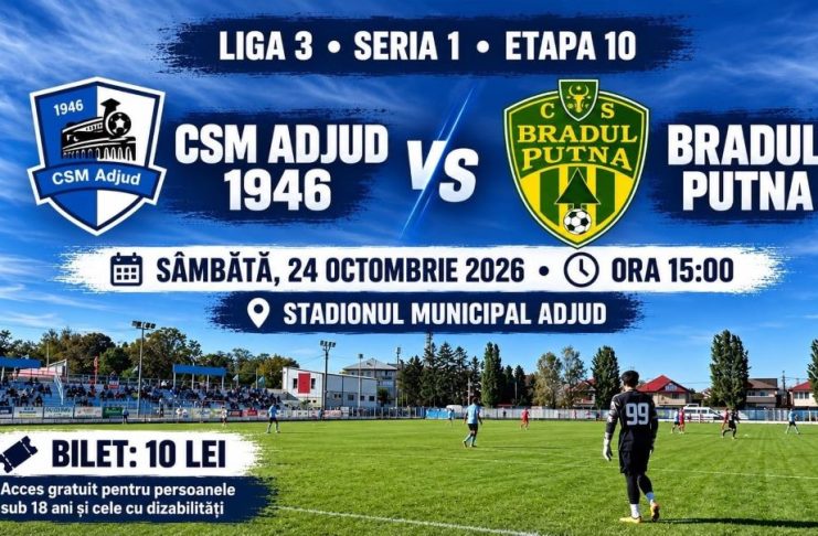 Fotbal: Adjudul vrea 3 puncte, astăzi, pe teren propriu