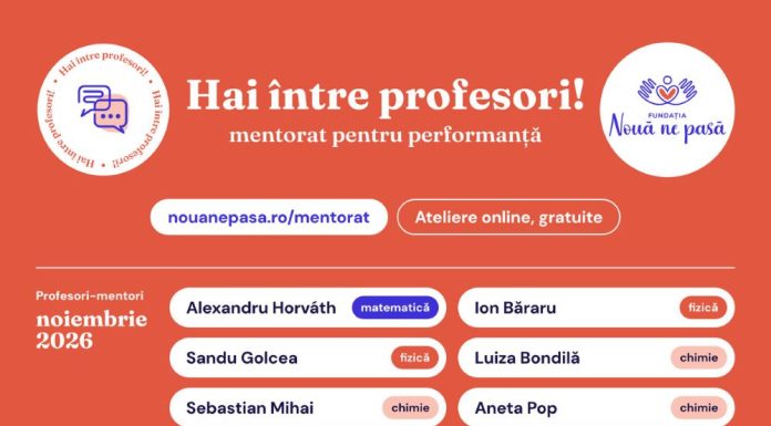 Hai între profesori! / Ateliere gratuite de mentorat pentru performanță: înscrieri deschise profesorilor din toată țara