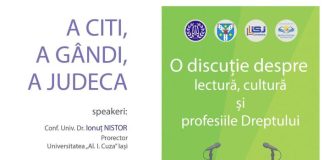 Zilele Bibliotecii Județene „Duiliu Zamfirescu” Vrancea / Prima zi, o discuție despre lectură, cultură și profesiile Dreptului: ”A citi. A gândi. A judeca.”