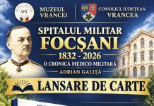 Lansare de carte, la Muzeul Unirii: volum dedicat Spitalului Militar Focșani carton carte spital militar