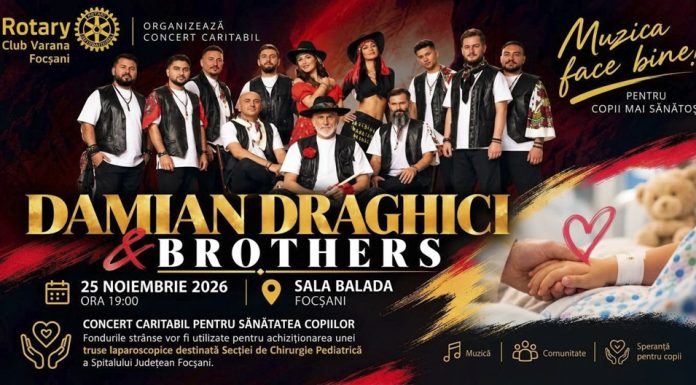 Damian Drăghici, concert caritabil la Focșani
