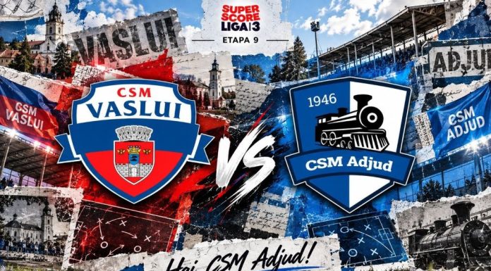 Fotbal: CSM Adjud, test de foc, sâmbătă, pe terenul liderului CSM Vaslui