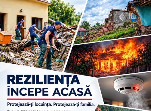 Marți, 13 octombrie –Ziua Internațională pentru Reducerea Riscurilor de Dezastre și Ziua Informării Preventive