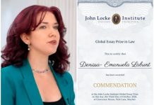 Unirista Denissa Lăbunț, premiată de John Locke Institute – Global Essay Prize 2026 denissa premiu