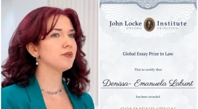 Unirista Denissa Lăbunț, premiată de John Locke Institute – Global Essay Prize 2026