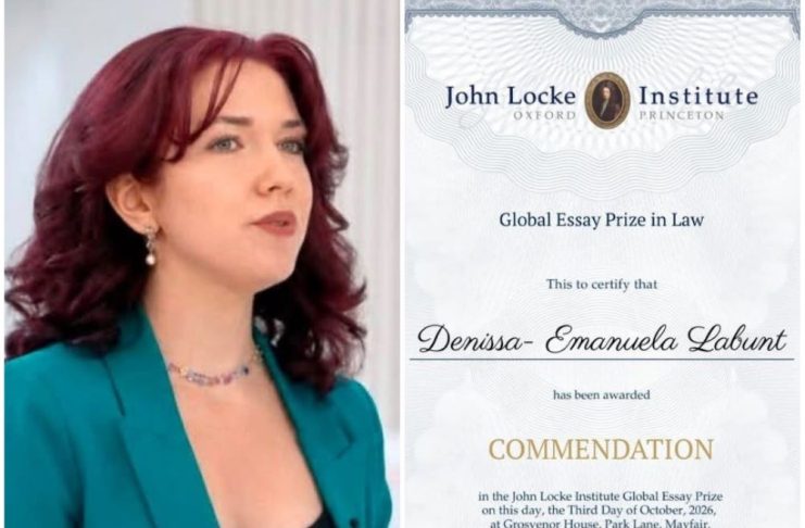 Unirista Denissa Lăbunț, premiată de John Locke Institute – Global Essay Prize 2026