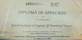 FOTO Echipa medicală a Spitalului Județean Focșani, apreciată la Conferința Asociației pentru Prevenirea și Controlul Infecțiilor 2026